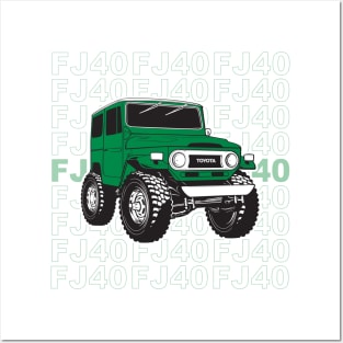 Green FJ40 Stacked Posters and Art